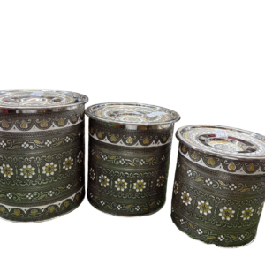 LIME Meenakari Designer Pavali Stainless Steel Pawali with Cover Designer Water Tanks