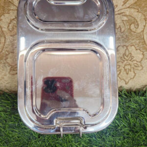 Lime SS 304 Stainless Steel Bento Box – 2 Compartments, Clip Lock