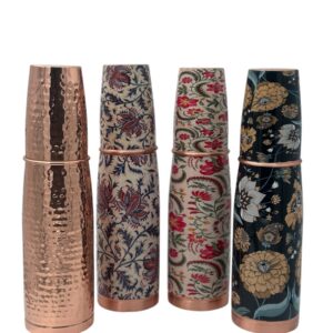 JAL 1000ml Jal Designer Joint-less Copper Water Bottle Certified 1000ML