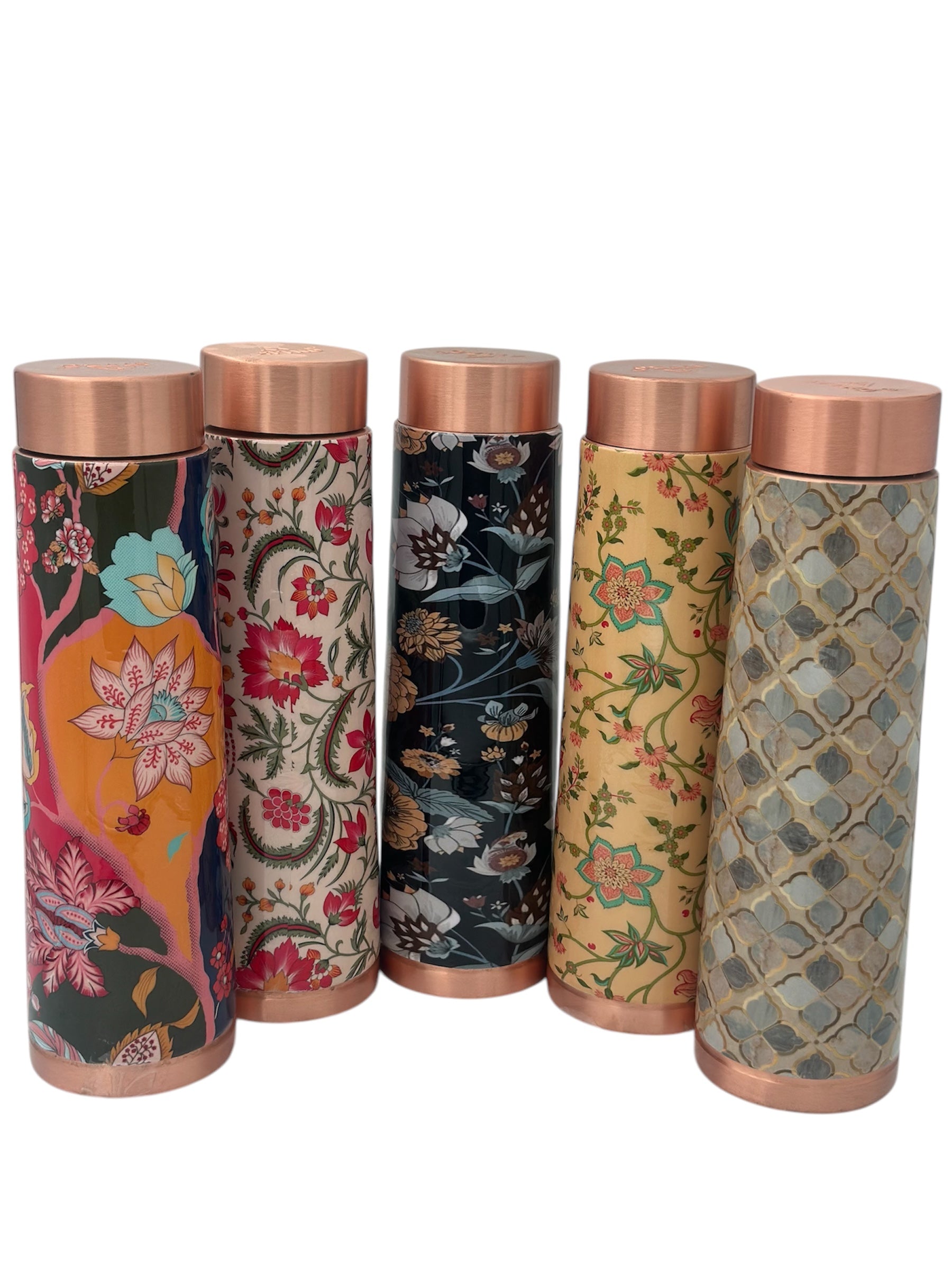 SATVEDA 1000ml Designer Joint-less Copper Water Bottle Certified