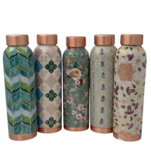 OZONE 1000ml Designer Joint-less Copper Water Bottle Certified