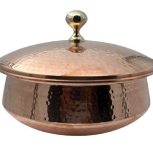 LIME Copper Hammerd Handi (Lagan) - Biryani Handi With Tin (kalai) coating With Lid