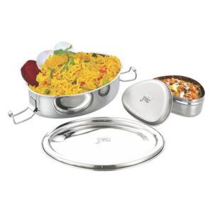 Jvl Oval Lunch Box With Steel Container Big So2-C