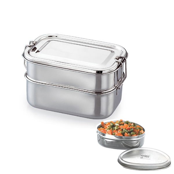 Jvl Rectangular Lunch Box With Steel Plate Big Dr3-C