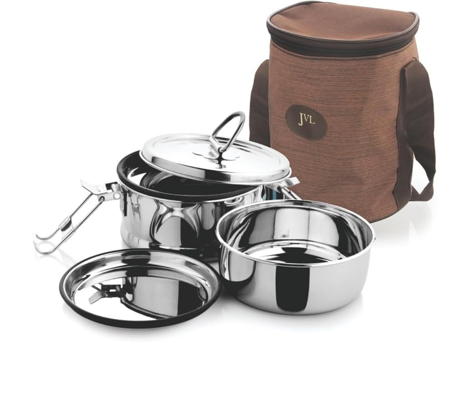 Jvl Round Leak Proof Lunch Box Double Medium