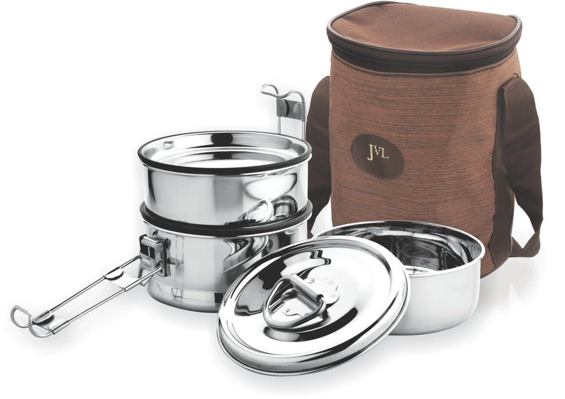 Jvl Round Leak Proof Lunch Box Triple Small