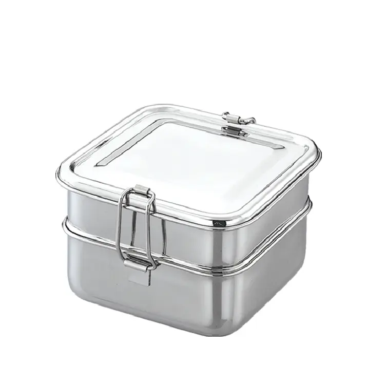 Jvl Square Lunch Box With Steel Plate Big Ss2