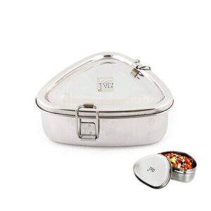 Jvl Triangle Lunch Box With Steel Container Big St2-C