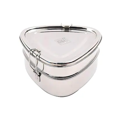 Jvl Triangle Lunch Box With Steel Plate Small Dt1-S