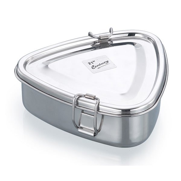 Jvl Triangle Lunch Box With Steel Plate Big St2-S