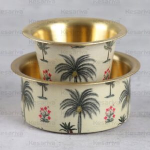 KESARIYA BRASS COFFEE DABARA SET OF 2 DESIGNER