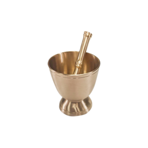 Lime Bronze(Kansa) Khal Dasto / Mortar and pestal / Kutani 3.40"