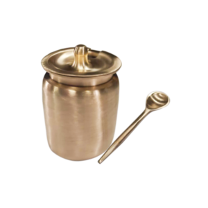 Lime BRONZE (Kansa) DIVYA OIL LOTI WITH SPOON (OLOTSPN02)