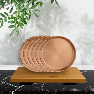 Stainless Steel 6 PCS Double Wall Side Plate with Rose Gold PVD Coating Nikki