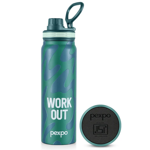 Pexpo Austin Art Workout Uv Printed Design Bottle (Green) 800Ml