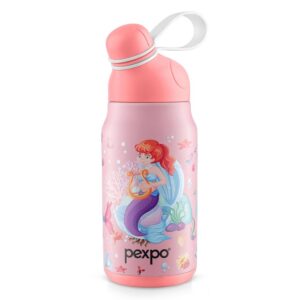 Pexpo Piano Art Mermaid Uv Printed Design Bottle (Pink) 450Ml