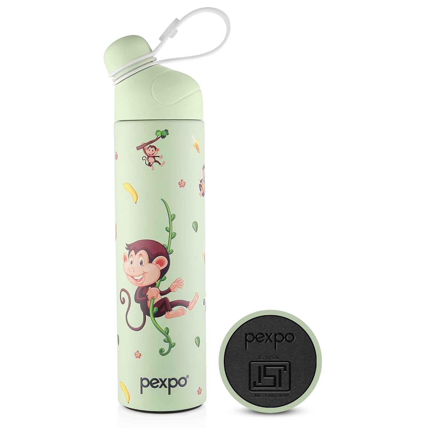 Pexpo Pico Monkey Uv Printed Design Bottle (Green) 500Ml