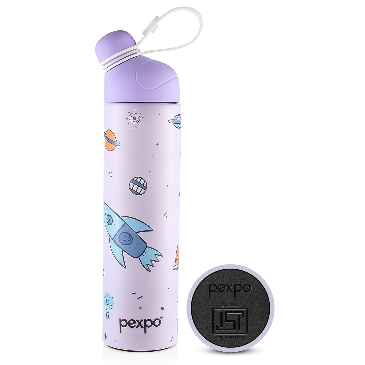 Pexpo Pico Rocket Uv Printed Design Bottle (Purple) 500Ml