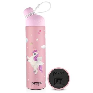Pexpo Pico Unicorn Uv Printed Design Bottle (Pink) 500Ml