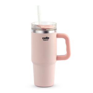 Cello Quench Insulated Stainless Steel Tumbler 550ml with Straw & Handle