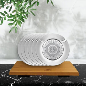 Stainless Steel 6 PCS Side Plate with Laser Signature - Shiny