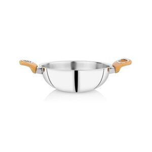 KESARIYA 21.5 CM/ 1.4 LTR THICKPLY KADHAI WOODEN HANDLE