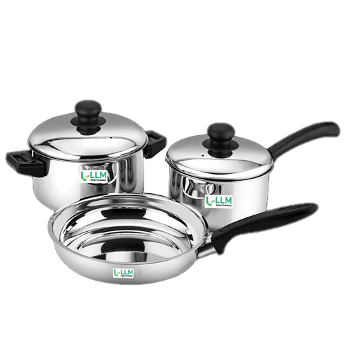 Llm Cookware Set 3 Pcs (Frypan, Saucepan 18 CM & Saucepan 20 CM)
