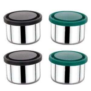 Radiance Round Airtight Snack Box With Silicone Lid 250Ml(Set Of 2)