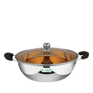 Llm Kadai With Brown Glass Lid