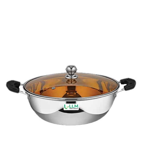 Llm Kadai With Brown Glass Lid