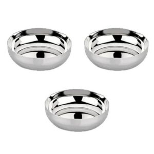 Petals SS Apple Deep Halwa Plate (Set Of 3)