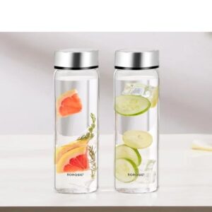 Borosil Glass W/B-Neo Silver SS Lid 550Ml