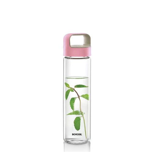 Borosil Glass W/B-Pink Lid 550Ml