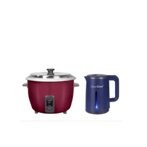 Greenchef Carlo Ace Electric Rice Cooker 1.8L(Aluminium & Single Bowl)+Glitter SS Kettle 1.8Ltr