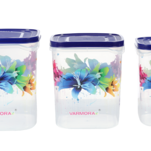 Varmora Glory Square Flower Container Set Of 3 (5, 7, 10 LTR) (Blue)