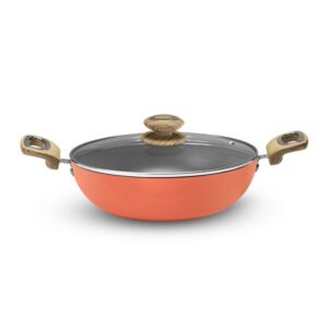 Vaya Hautechef-Ptfe Kadai Coral Crush-Wood Finish Handle
