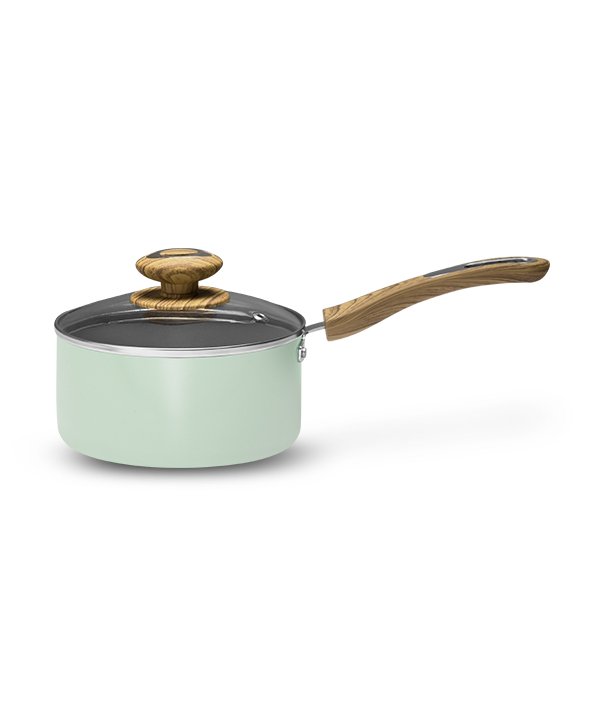 Vaya Hautechef-Ptfe Saucepan Winter Mint-Wood Finish Handle