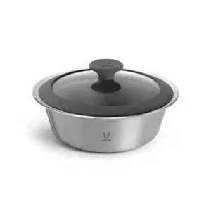 Vaya Serveware Glass Lid 2000Ml (Chrome Silver)