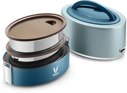 Vaya Tyffynlyte With Polished Stainless Steel Containers 600Ml (Blue)