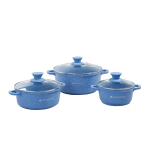 Wonderchef Casserole Combi-Granite 3Pcs Set Blue
