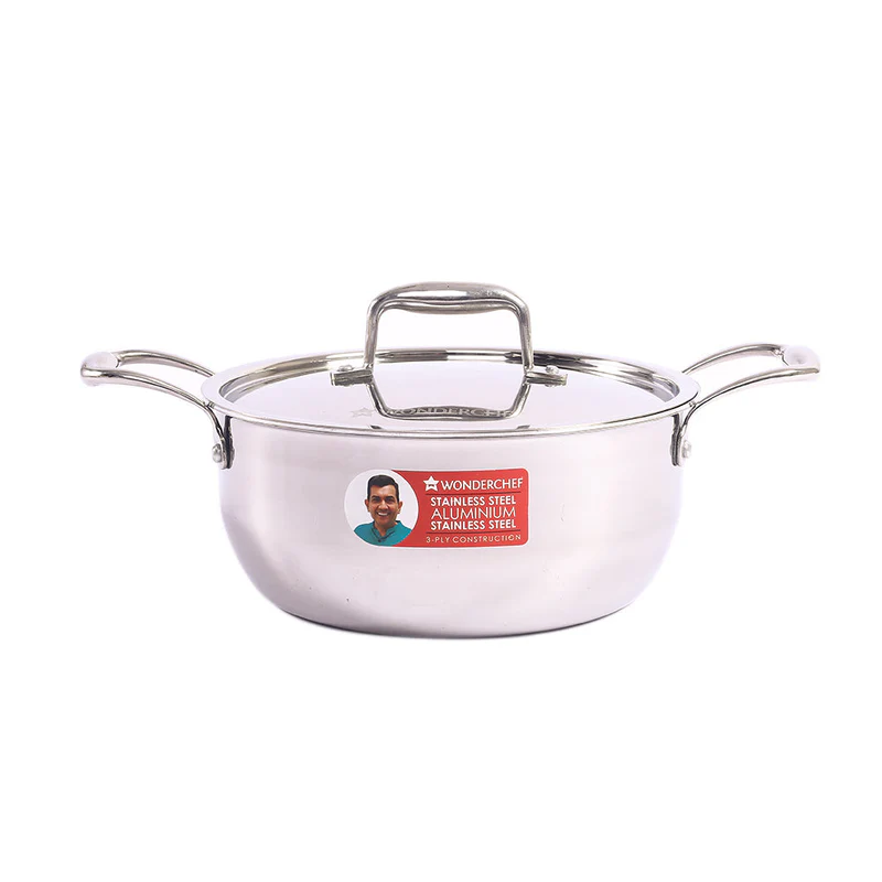 Wonderchef Casserole-Nigella Triply 3.2Ltr W/Lid SS