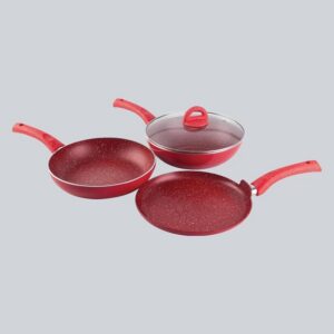 Wonderchef Combi-Granite 4Pcs Set Red