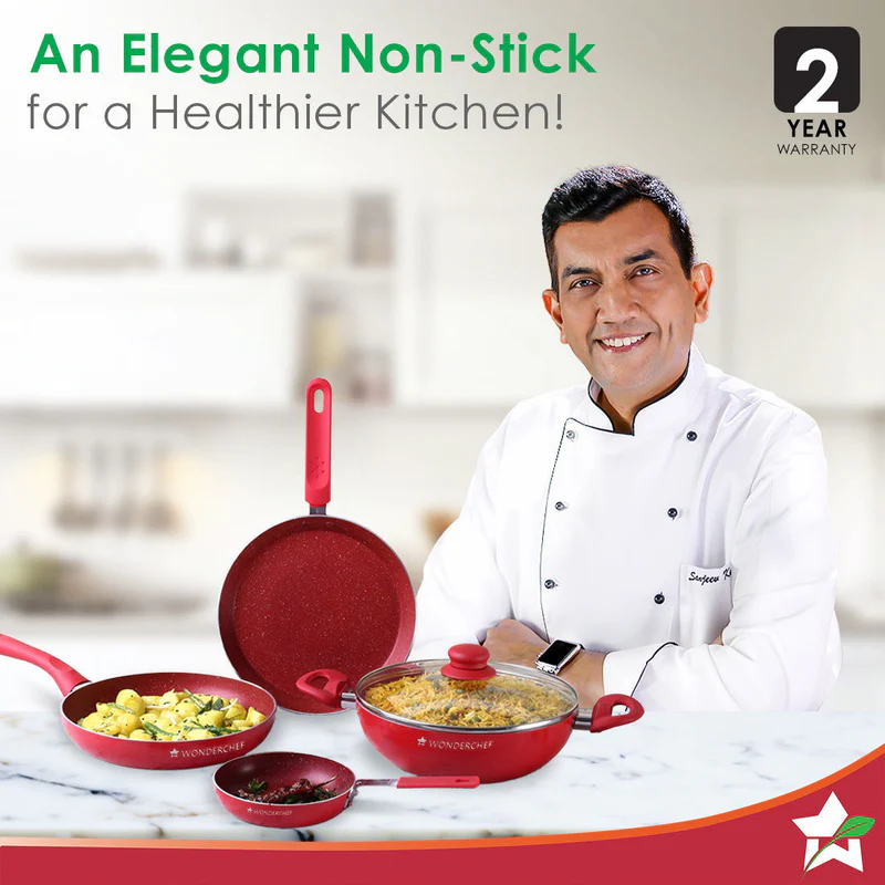 WONDERCHEF COMBI-ROYAL VELVET 5PCS SET RED - Image 2