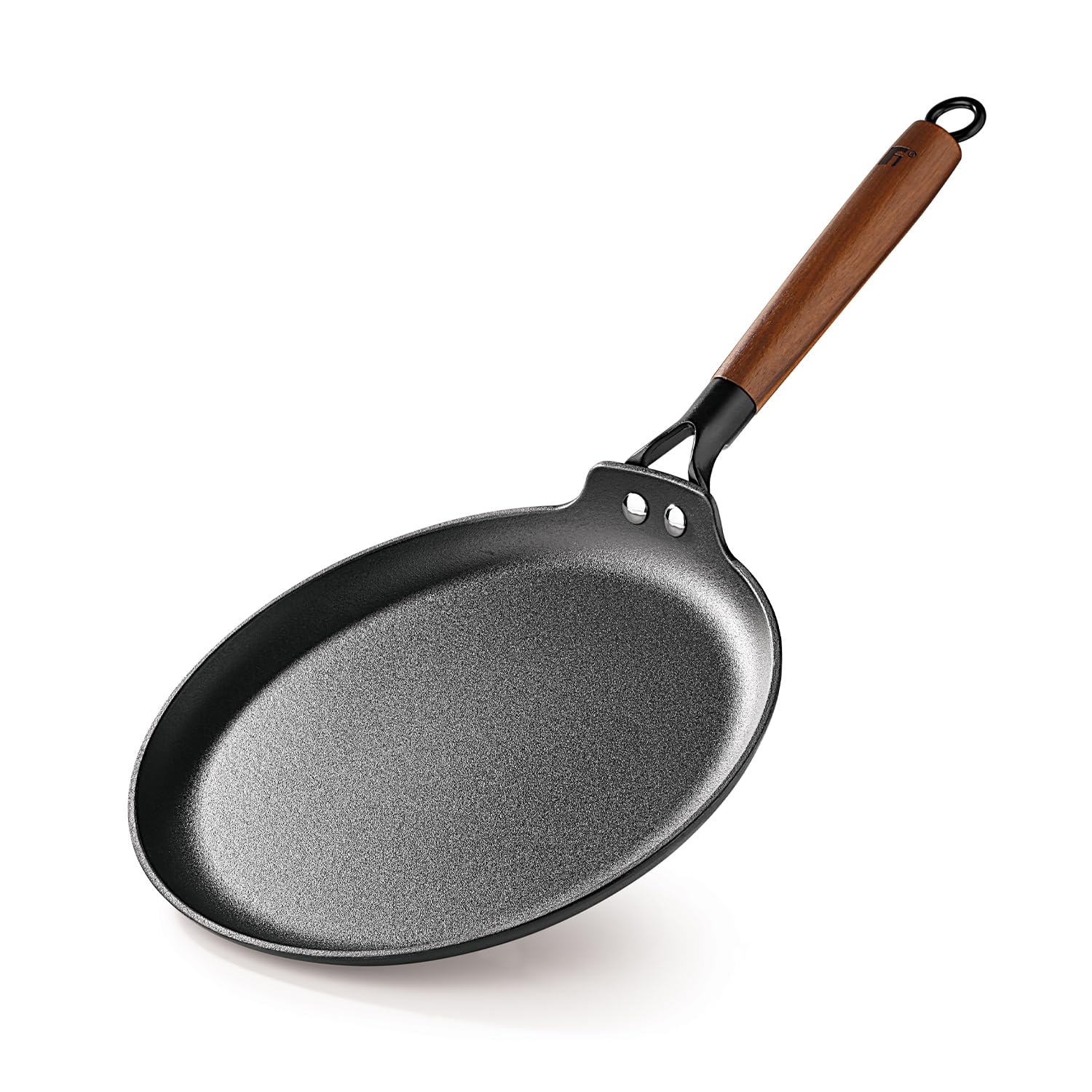 Bergner Odin Cast Iron Dosa Tawa with Wooden Coated Handle, Big Size Loha Dosa Tawa, Rust Proof and Lightweight Iron, Enamel Finish, Metal Spatula Safe, Induction and Gas Stove Ready