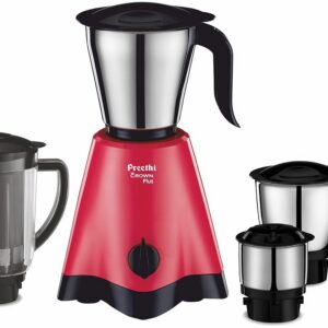 Preethi Crown Plus Mixer Grinder |600 Watt Mixie,4 Jars|Super Extractor Juicer Jar | 5yr Motor Warranty & Lifelong Free Service|White/Purple (MG-258)