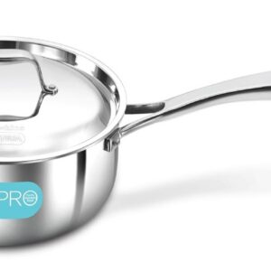 Hawkins Pro 2.5 Litre Sauce Pan, Triply Sauce Pan with Stainless Steel Handle and Stainless Steel Lid, Silver (PSSP25S)