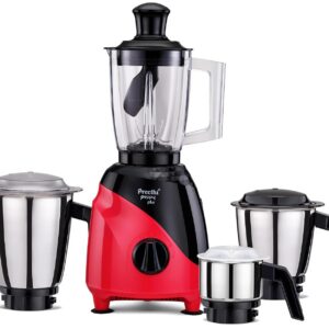 Preethi Peppy Plus MG-246 Mixer Grinder, 750 watt, Red-Black, 4 Jars - Super Food Jar with Texture Builder & 3D Airflow Technology, Vega W5 Motor with 5yr Warranty & Lifelong Free Service, Standard