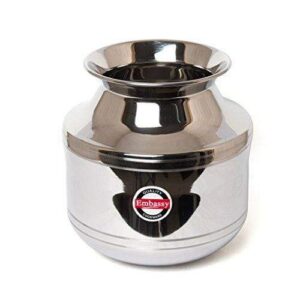 Embassy Stainless Steel Royal Pongal Pot/Tapla, 10 Litres (Size 2)