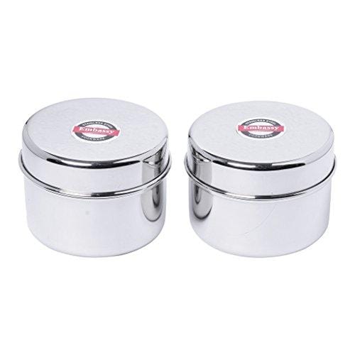 Embassy Tip-top Dabbi/Container - Pack of 2 (Size 5, 210 ml each), Stainless Steel