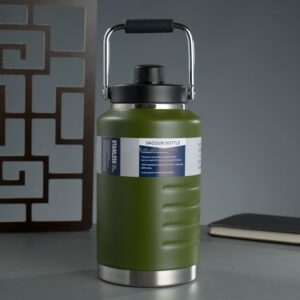 Kitchen Mart Insulated Stainless Steel Vacuum Water Bottle 2100ml | Double Wall 18/8 Steel | Hot 12 Hrs & Cold 12 Hrs | MagCap Dock Lid | BPA Free | Outdoor Ice Bucket Jug for Travel, Gym, Office & Home